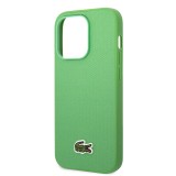 Coque iPhone 14 Pro - Lacoste effet Petit Piqué avec MagSafe et patch logo brodé - Vert