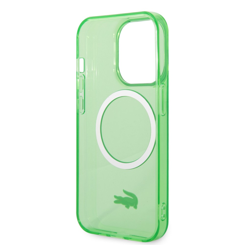 Coque iPhone 14 Pro Max - Lacoste gel laqué transparent avec MagSafe - Vert clair