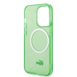 Coque iPhone 14 Pro - Lacoste gel laqué transparent avec MagSafe - Vert clair