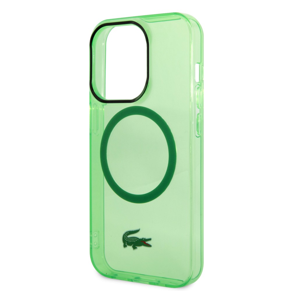 iPhone 14 Pro Case Hülle - Lacoste Transparent-Lackgel mit MagSafe - Hellgrün
