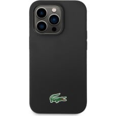 Coque iPhone 15 Pro - Lacoste silicone soft touch Magsafe - Noir
