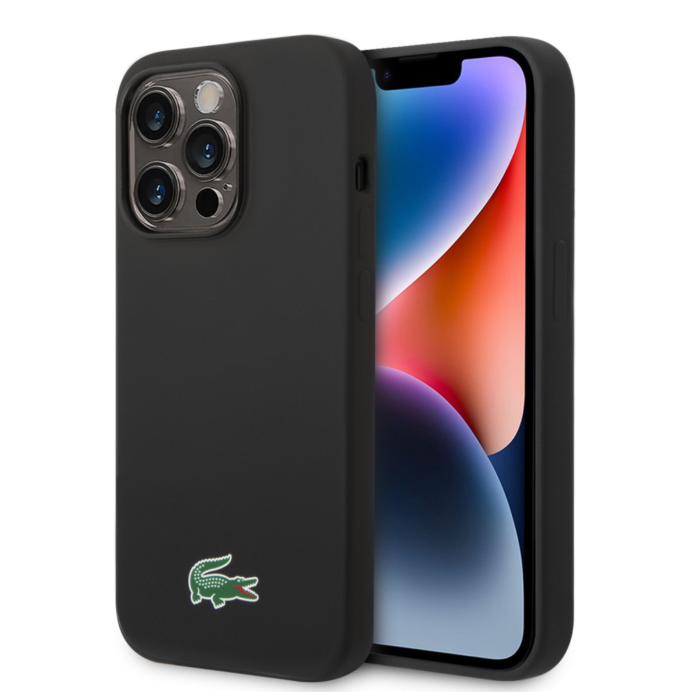iPhone 15 Pro Max Case Hülle - Lacoste Silikon Soft Touch Magsafe - Schwarz