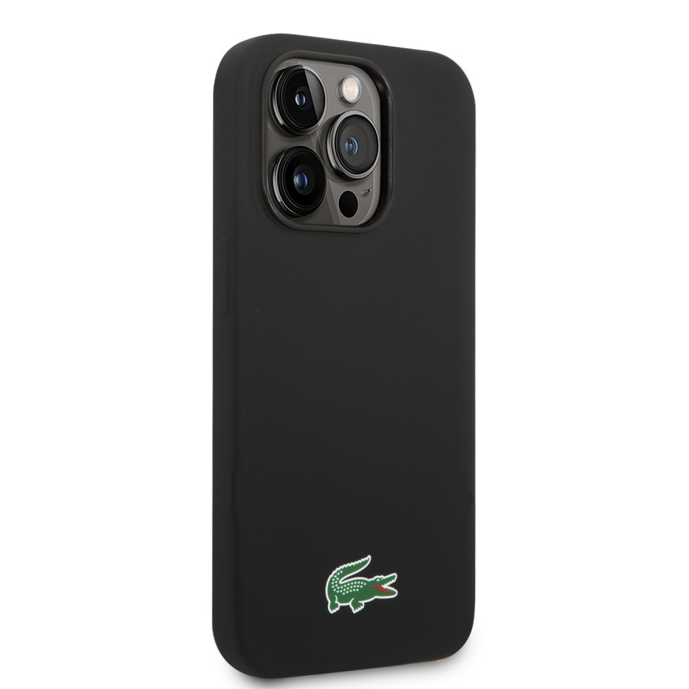 iPhone 15 Pro Max Case Hülle - Lacoste Silikon Soft Touch Magsafe - Schwarz