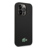 Coque iPhone 15 Pro - Lacoste silicone soft touch Magsafe - Noir