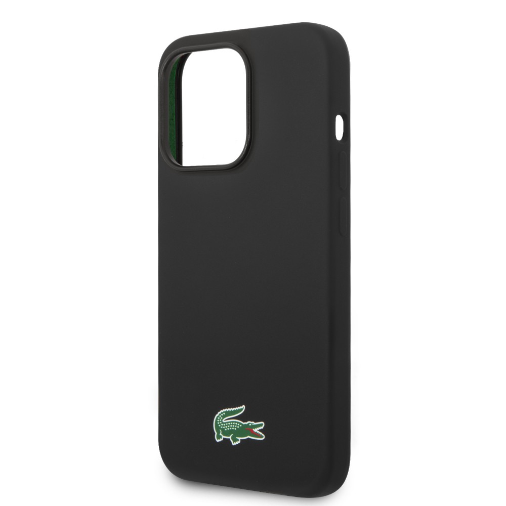 Coque iPhone 14 Pro Max - Lacoste silicone soft touch Magsafe - Noir