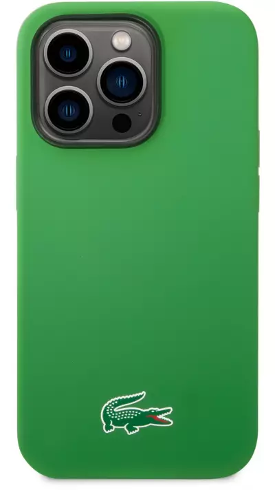 Coque iPhone 14 Pro Max - Lacoste silicone soft touch Magsafe - Vert