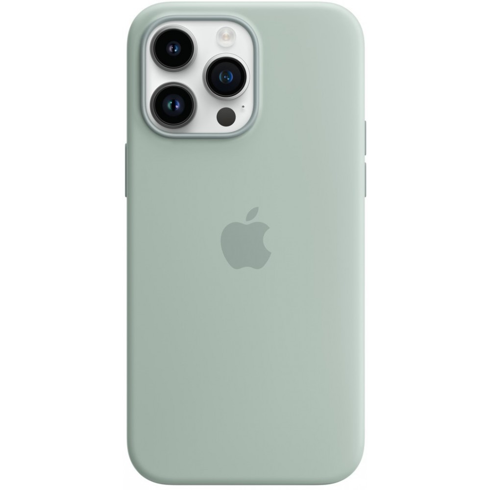 Coque iPhone 14 Pro Max - Apple silicone soft touch MagSafe - Vert menthe