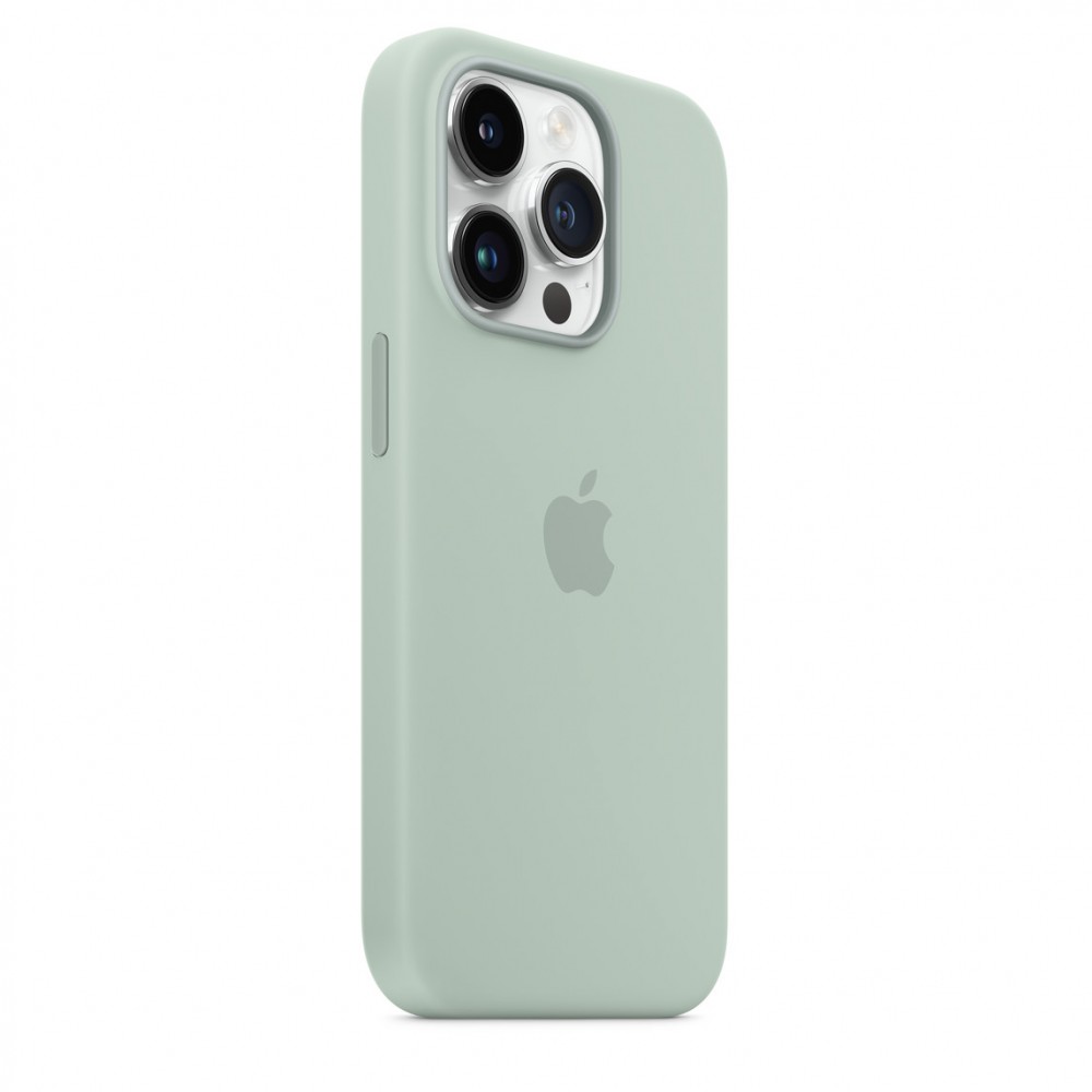 Coque iPhone 14 Pro Max - Apple silicone soft touch MagSafe - Vert menthe