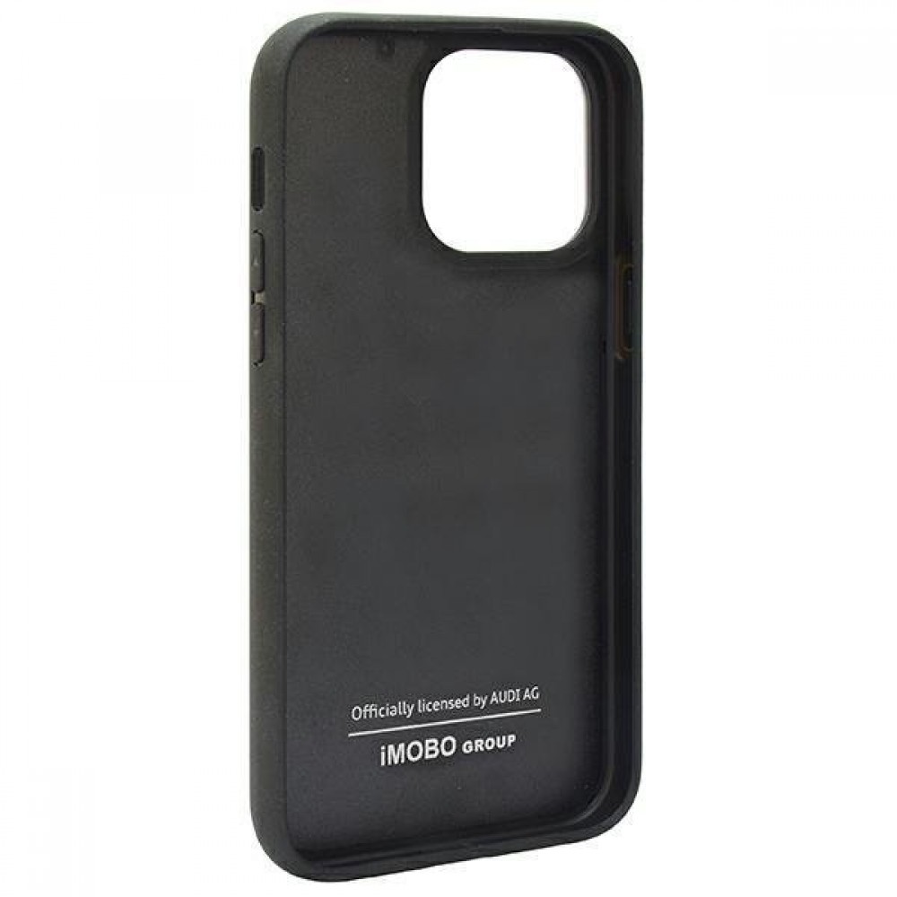 Coque iPhone 14 Pro - Audi Sport fibre de carbone véritable avec bords en silicone