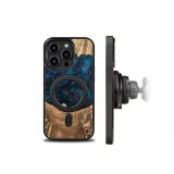 Coque iPhone 14 Pro Max - Bewood Unique Bois et résine Case MagSafe - Neptune - Navy Black