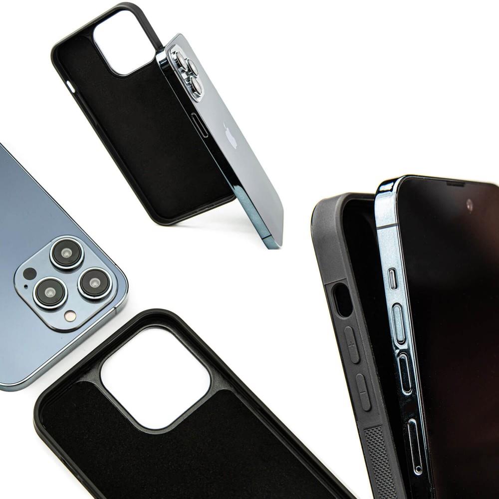 Coque iPhone 14 Pro Max - Bewood Unique Bois et résine Case MagSafe - Neptune - Navy Black
