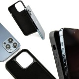 Coque iPhone 14 Pro Max - Bewood Unique Bois et résine Case - Turquoise & noir