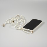 Coque iPhone 15 Pro - Bio Eco-Friendly nature avec cordon collier - Blanc