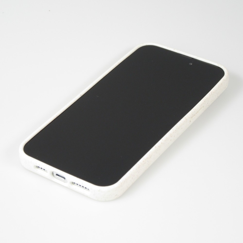 Coque iPhone 14 Pro Max - Bioka biodégradable et compostable Eco-Friendly - Esprit de la tortue - Blanc