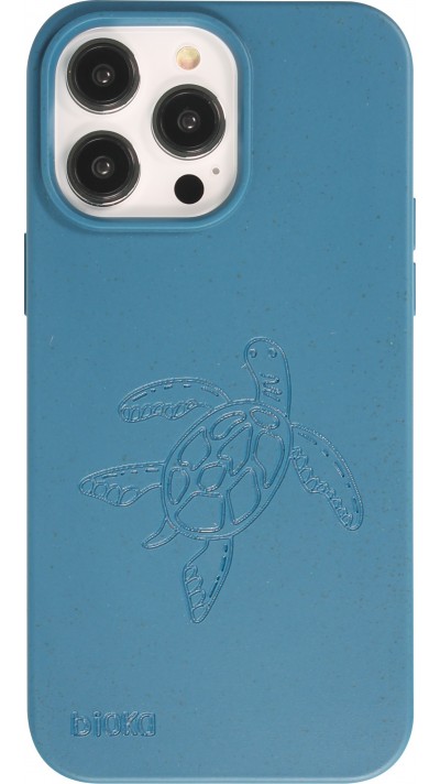 Coque iPhone 14 Pro Max - Bioka biodégradable et compostable Eco-Friendly - Esprit de la tortue - Bleu