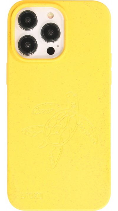 Coque iPhone 14 Pro Max - Bioka biodégradable et compostable Eco-Friendly - Esprit de la tortue - Jaune