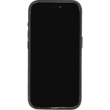 iPhone 14 Pro Case Hülle - Vollständig genarbtes Luxuskalbsleder mit Metallknöpfen und MagSafe - Schwarz
