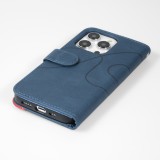 iPhone 14 Pro Case Hülle - Flip classical elegant fine lines - Blau