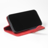iPhone 14 Pro Case Hülle - Flip classical elegant fine lines - Rot