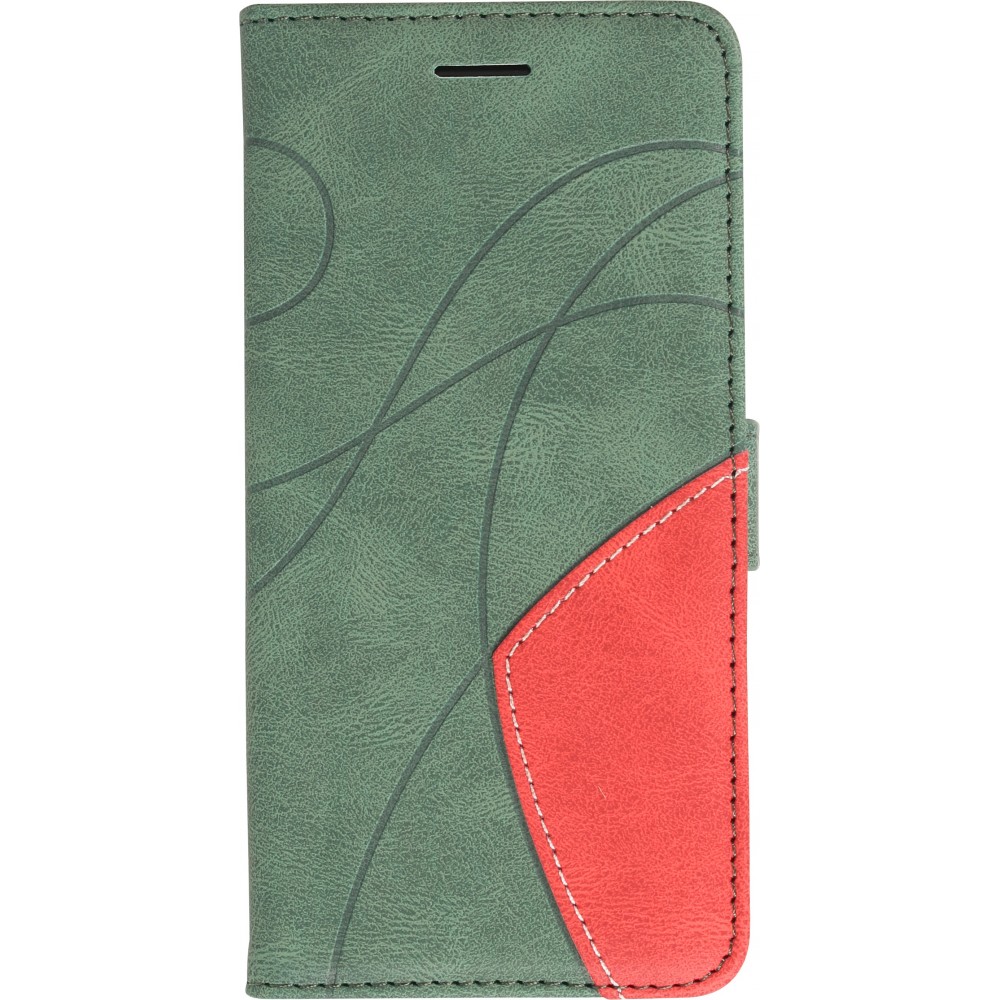 iPhone 15 Pro Max Case Hülle - Flip classical elegant fine lines - Grün