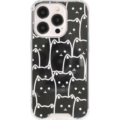 Coque iPhone 15 Pro Max - Gel bumper chat miroir - Transparent