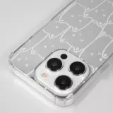 Coque iPhone 15 Pro Max - Gel bumper chat miroir - Transparent