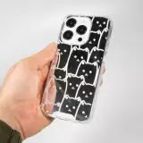 Coque iPhone 15 Pro Max - Gel bumper chat miroir - Transparent