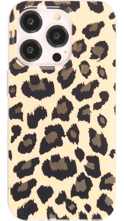iPhone 15 Pro Case Hülle - Silikon Gel Leoparden Muster