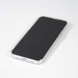 iPhone 14 Pro Case Hülle - Gummi Silikon steif mit MagSafe blaue Rose - Transparent