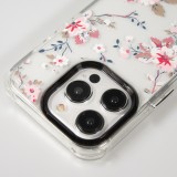 iPhone 15 Pro Case Hülle - Straffes Gummi Silikon mit verstärkten Ecken blühende Kirschblüte - Transparent