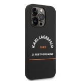 Coque iPhone 14 Pro Max - Karl Lagerfeld Rue St-Guillaume silicone soft touch - Noir