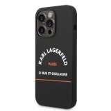 Coque iPhone 14 - Karl Lagerfeld Rue St-Guillaume silicone soft touch - Noir