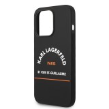 iPhone 14 Pro Max Case Hülle - Karl Lagerfeld Rue St-Guillaume Silikon Soft-Touch - Schwarz