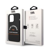 Coque iPhone 14 - Karl Lagerfeld Rue St-Guillaume silicone soft touch - Noir