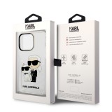 iPhone 14 Pro Cover - Karl Lagerfeld und Choupette duo starres Glitzergel - Transparent