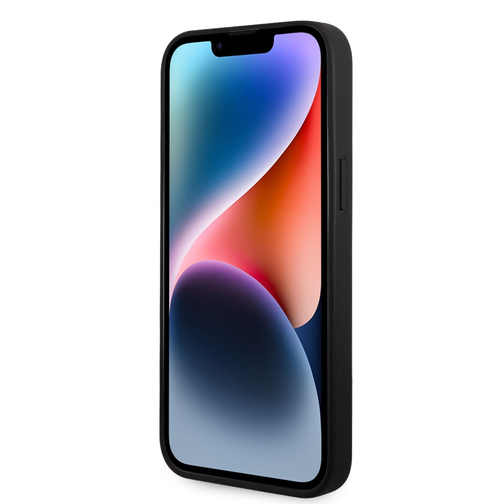 Coque iPhone 14 Pro Max - Karl Lagerfeld similicuir grainé avec répétition de logos imprimés - Noir