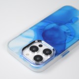 Coque iPhone 14 Pro - Watercolor MagSafe semi-transparent - Bleu
