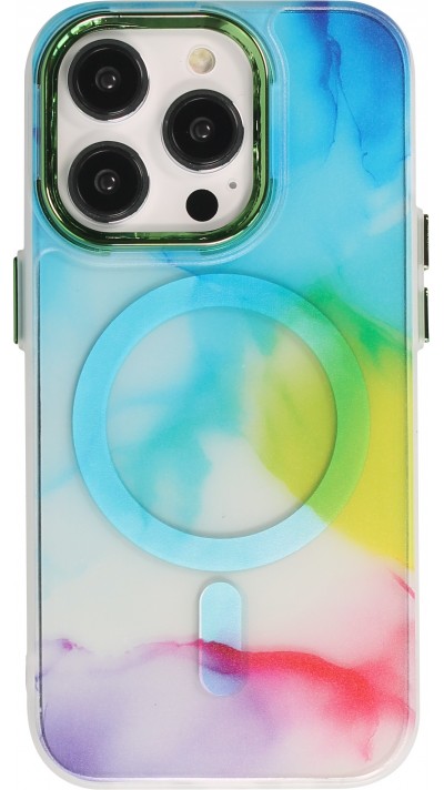 Coque iPhone 14 Pro Max - Watercolor MagSafe semi-transparent - Multicolor