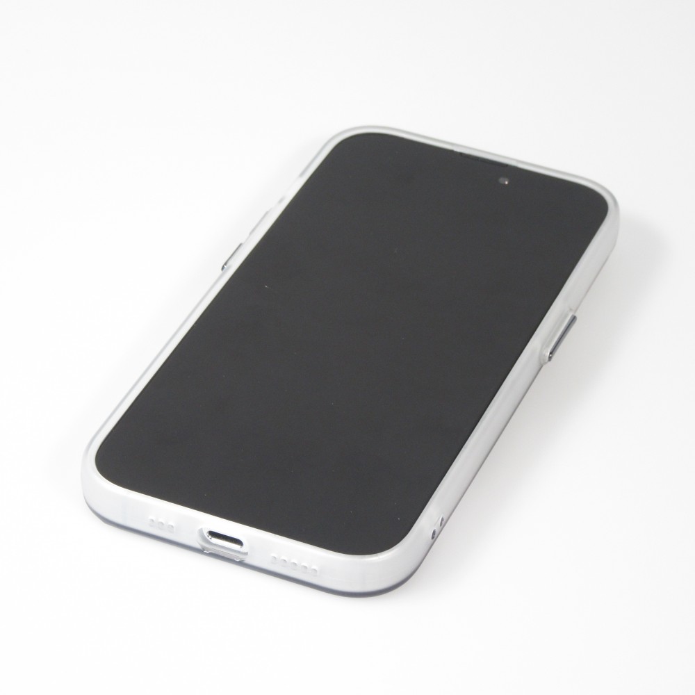 iPhone 14 Pro Case Hülle - Watercolor MagSafe semi-transparent - Schwarz