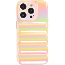 iPhone 14 Pro Case Hülle - 3D Silikon Polster glänzend & reflektierend - Weiss