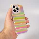 iPhone 14 Pro Case Hülle - 3D Silikon Polster glänzend & reflektierend - Weiss