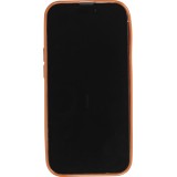 iPhone 14 Pro Case Hülle - 3D Silikon Polster glänzend & reflektierend - Braun