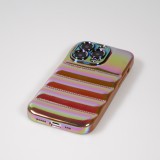 iPhone 14 Pro Case Hülle - 3D Silikon Polster glänzend & reflektierend - Braun