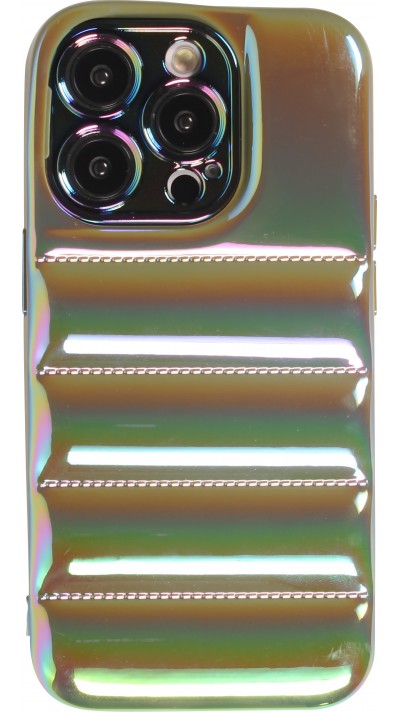 iPhone 14 Pro Case Hülle - 3D Silikon Polster glänzend & reflektierend - Grün