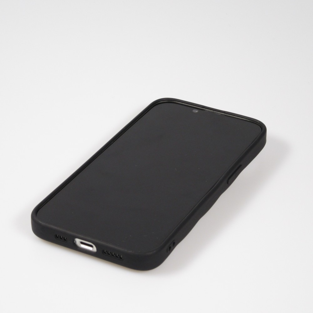 iPhone 14 Pro Max Case Hülle - 3D Silikon Polster Cover - Schwarz