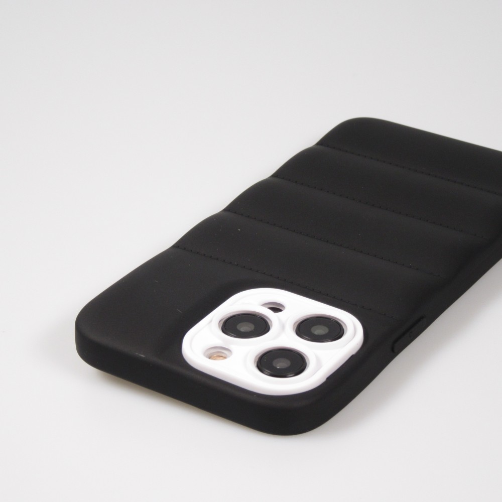 iPhone 14 Pro Max Case Hülle - 3D Silikon Polster Cover - Schwarz