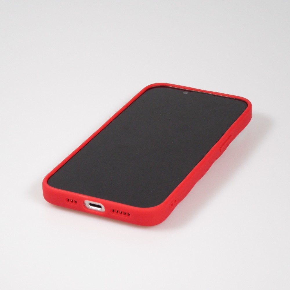 iPhone 14 Pro Case Hülle - 3D Silikon Polster Cover - Rot