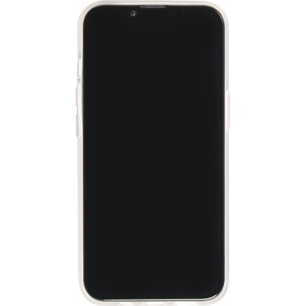 Coque iPhone 14 Pro - Silicone Gel stripes géométriques beautiful roses - Rose