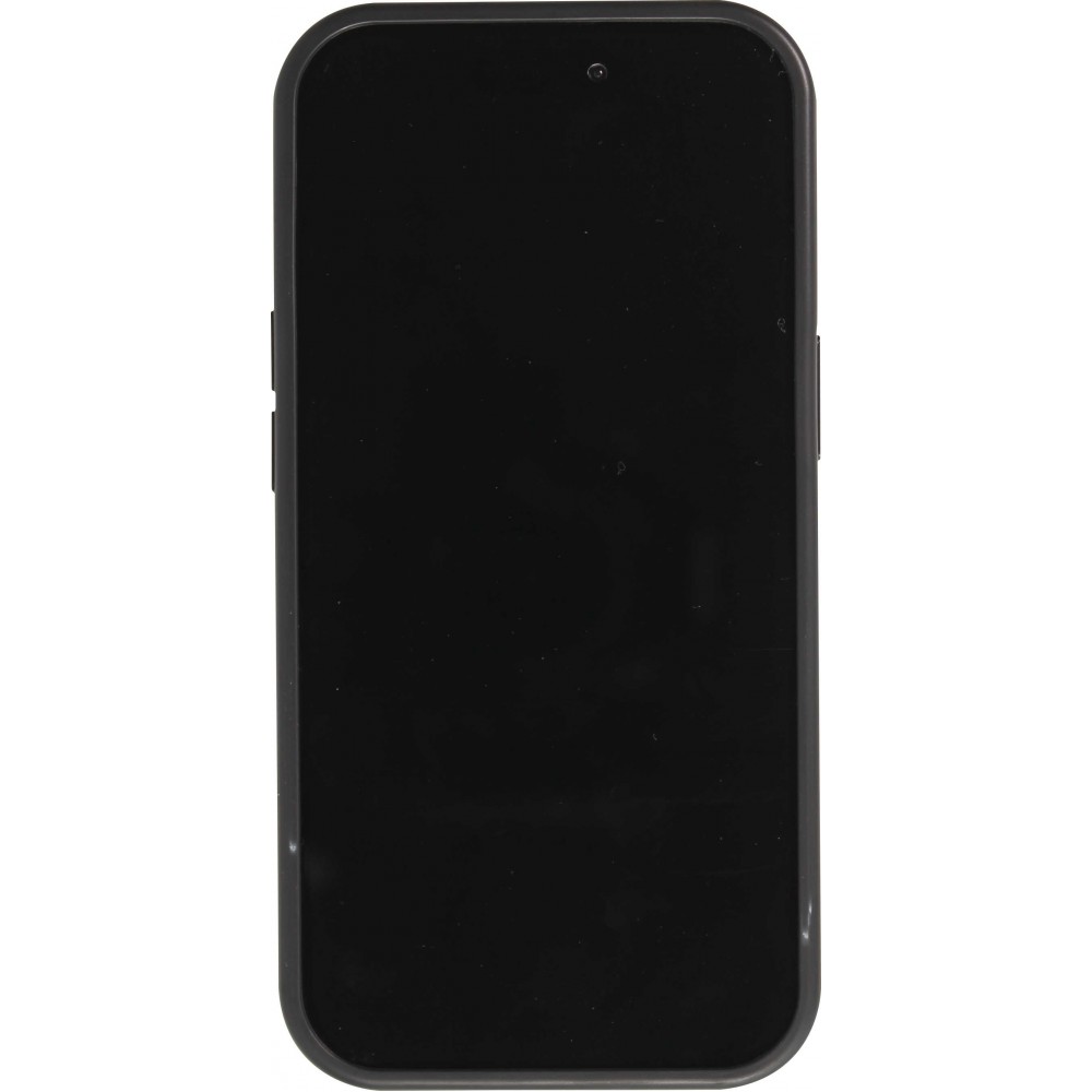 Coque iPhone 15 Pro - Silicone avec surface tufting effet fleur - Noir