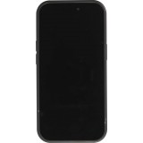 Coque iPhone 15 Pro - Silicone avec surface tufting effet peau de vache - Noir